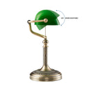 Glowinest™ Classical Banker's Desk Lamp – Green or White Glass Shade | Zipper Switch | Ideal for Living Room, Bedroom, or Office