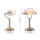 Glowinest™ Classical Banker's Desk Lamp – Green or White Glass Shade | Zipper Switch | Ideal for Living Room, Bedroom, or Office