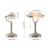 Glowinest™ Classical Banker's Desk Lamp – Green or White Glass Shade | Zipper Switch | Ideal for Living Room, Bedroom, or Office